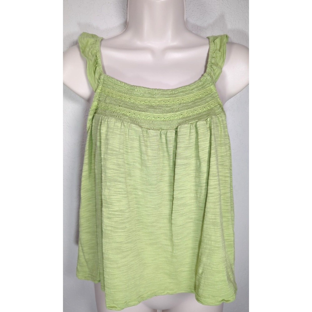 SO Juniors Tank‎ Top Green Elastic Neckline Size Large